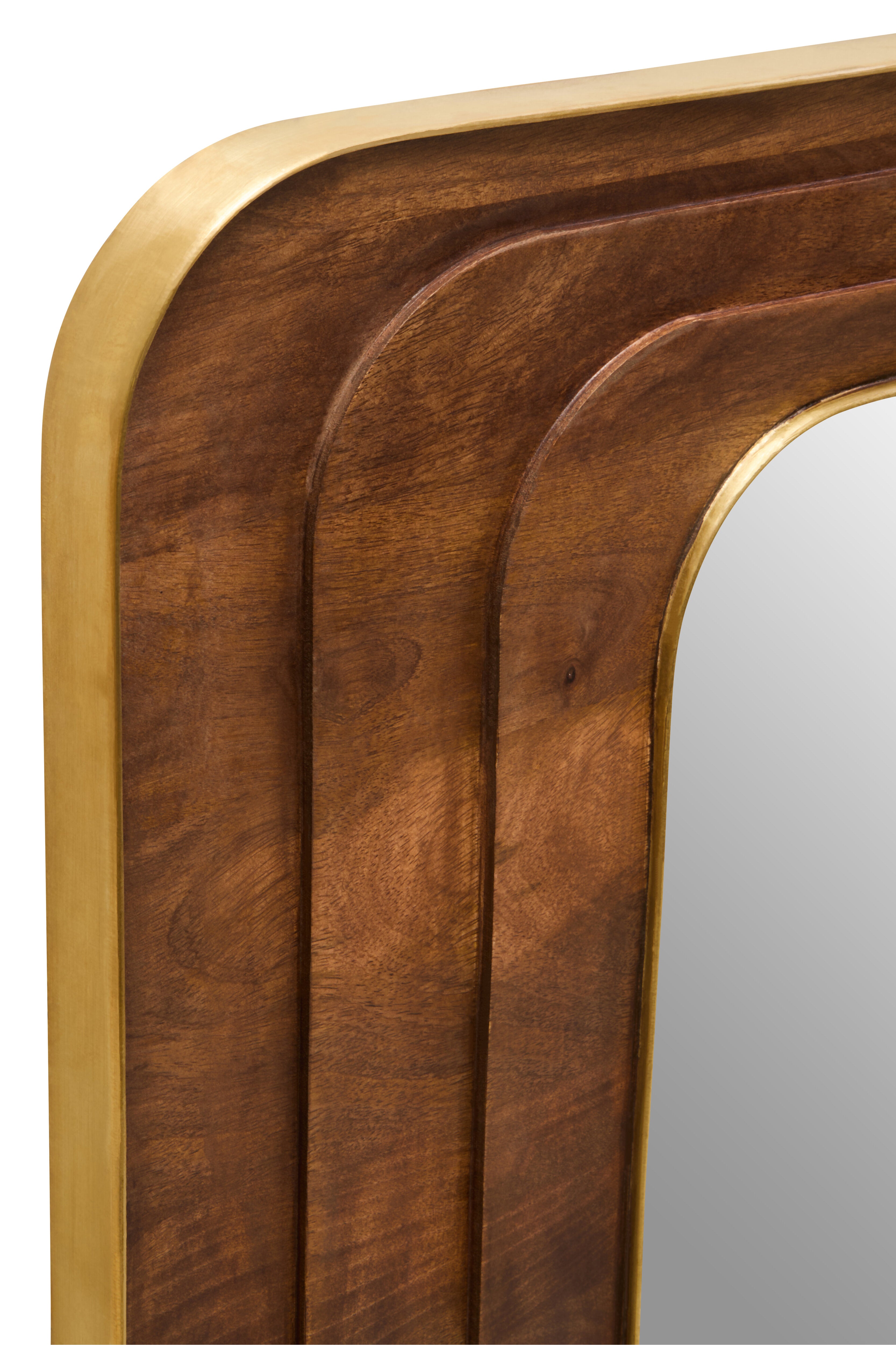 Indo Mango Wood Carved Wall Mirror
